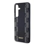 DKNY PU Leather Checkered Pattern MagSafe Black Samsung Galaxy S24 Plus Tok