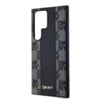 DKNY PU Leather Checkered Pattern MagSafe Black Samsung Galaxy S24 Ultra Tok