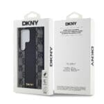 DKNY PU Leather Checkered Pattern MagSafe Black Samsung Galaxy S24 Ultra Tok