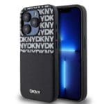 DKNY PU Leather Repeat Pattern Card Pocket Black iPhone 14 Pro Tok