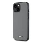 DKNY PU Leather Silver Metal Logo MagSafe Grey iPhone 13 Tok