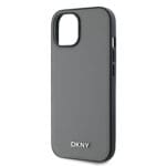 DKNY PU Leather Silver Metal Logo MagSafe Grey iPhone 13 Tok