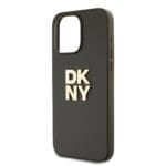 DKNY PU Leather Stack Logo Wrist Strap Brown iPhone 14 Pro Max Tok
