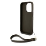 DKNY PU Leather Stack Logo Wrist Strap Brown iPhone 14 Pro Tok