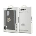 DKNY PU Leather Stack Logo Wrist Strap Brown iPhone 15 Pro Max Tok