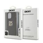 DKNY PU Leather Stack Logo Wrist Strap Brown iPhone 15 Pro Tok
