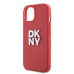 DKNY PU Leather Stack Logo Wrist Strap Red iPhone 14 Tok