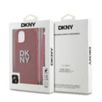 DKNY PU Leather Stack Logo Wrist Strap Red iPhone 14 Tok