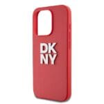 DKNY PU Leather Stack Logo Wrist Strap Red iPhone 15 Pro Tok
