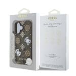 Guess PU 4G Peony MagSafe Brown iPhone 16 Tok