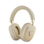Guess Saffiano PU Leather Triangle Logo Wireless Headphones Gold
