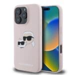 Karl Lagerfeld Liquid Silicone Double Heads MagSafe Pink iPhone 16 Pro Tok