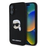 Karl Lagerfeld Liquid Silicone Karl Head MagSafe Black iPhone 16 Tok