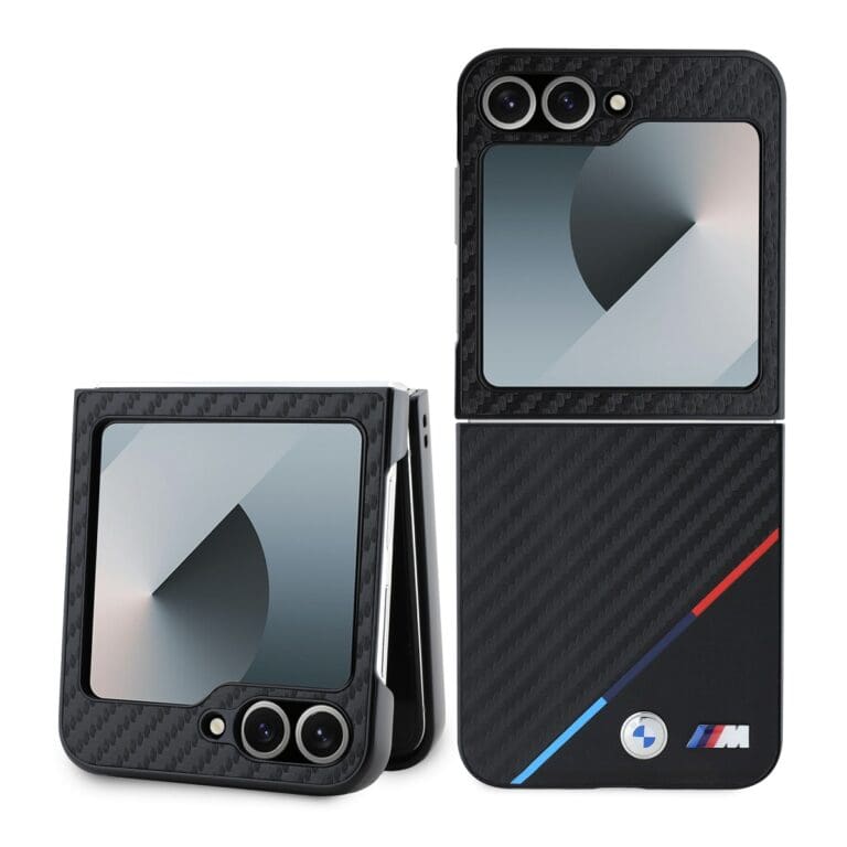 BMW M PU Carbon Tricolor Stripe Black Samsung Galaxy Z Flip 6 Tok