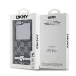 DKNY PU Leather Checkered Pattern and Stripe Black Samsung Galaxy Z Flip 6 Tok