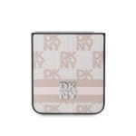 DKNY PU Leather Checkered Pattern and Stripe Pink Samsung Galaxy Z Flip 6 Tok