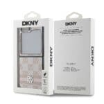 DKNY PU Leather Checkered Pattern and Stripe Pink Samsung Galaxy Z Flip 6 Tok