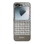 DKNY PU Leather Repeat Pattern Bottom Stripe Brown Samsung Galaxy Z Flip 6 Tok