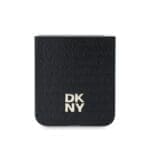DKNY PU Leather Repeat Pattern Stack Logo Black Samsung Galaxy Z Flip 6 Tok
