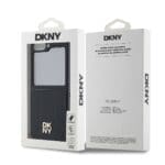 DKNY PU Leather Repeat Pattern Stack Logo Black Samsung Galaxy Z Flip 6 Tok
