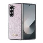 Guess PC/TPU Glitter Flakes Metal Logo Pink Samsung Galaxy Z Fold 6 Tok
