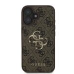 Guess PU 4G Metal Logo Brown iPhone 16 Tok