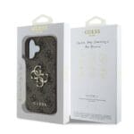 Guess PU 4G Metal Logo Brown iPhone 16 Tok