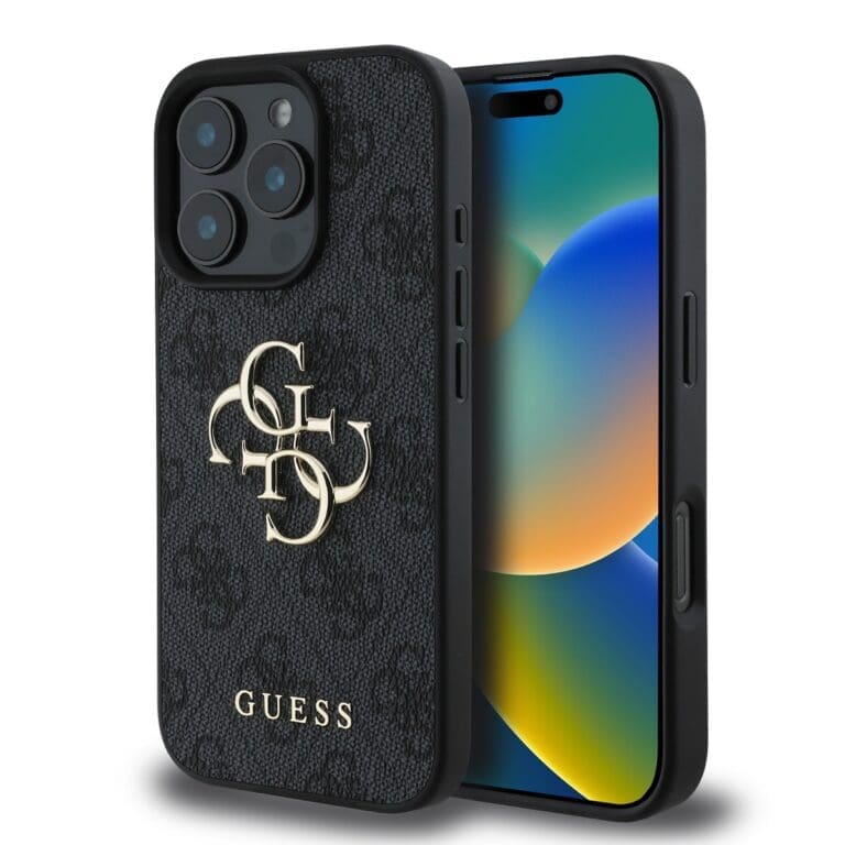 Guess PU 4G Metal Logo Grey iPhone 16 Pro Max Tok