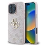 Guess PU 4G Metal Logo Pink iPhone 16 Pro Max Tok