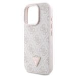 Guess PU 4G Strass Triangle Metal Logo Pink iPhone 16 Pro Max Tok