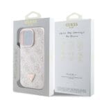 Guess PU 4G Strass Triangle Metal Logo Pink iPhone 16 Pro Max Tok