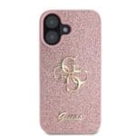 Guess PU Fixed Glitter 4G Metal Logo Pink iPhone 16 Tok