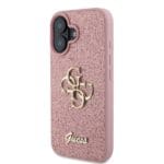 Guess PU Fixed Glitter 4G Metal Logo Pink iPhone 16 Tok