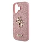 Guess PU Fixed Glitter 4G Metal Logo Pink iPhone 16 Tok