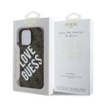 Guess PU Leather 4G Big Love Logo MagSafe Brown iPhone 16 Pro Max Tok