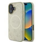 Guess Saffiano Peony Stamp MagSafe Gold iPhone 16 Tok