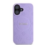 Guess Saffiano Peony Stamp MagSafe Purple iPhone 16 Tok
