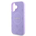 Guess Saffiano Peony Stamp MagSafe Purple iPhone 16 Tok