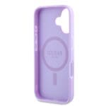 Guess Saffiano Peony Stamp MagSafe Purple iPhone 16 Tok