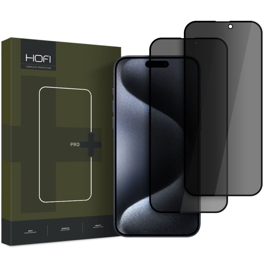 Hofi Anti Spy Glass Pro+ 2-Pack Privacy iPhone 16 Plus