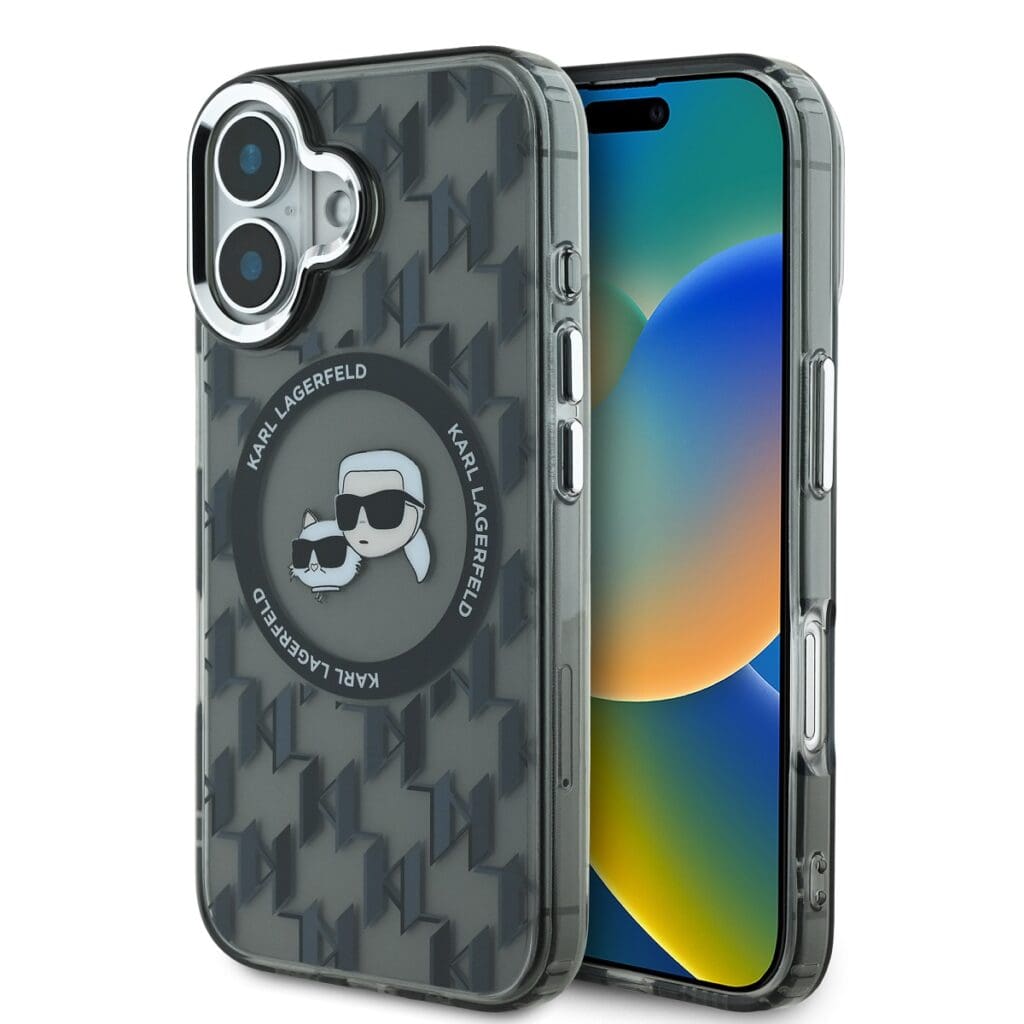 Karl Lagerfeld IML Monogram K&CH Heads MagSafe Black iPhone 16 Tok