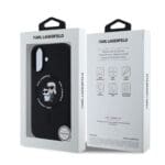 Karl Lagerfeld Liquid Silicone Karl and Choupette MagSafe Black iPhone 16 Plus Tok