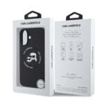 Karl Lagerfeld Liquid Silicone K&CH Heads MagSafe Black iPhone 16 Tok