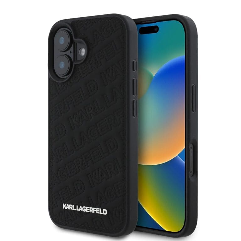 Karl Lagerfeld PU Quilted Pattern Black iPhone 16 Tok