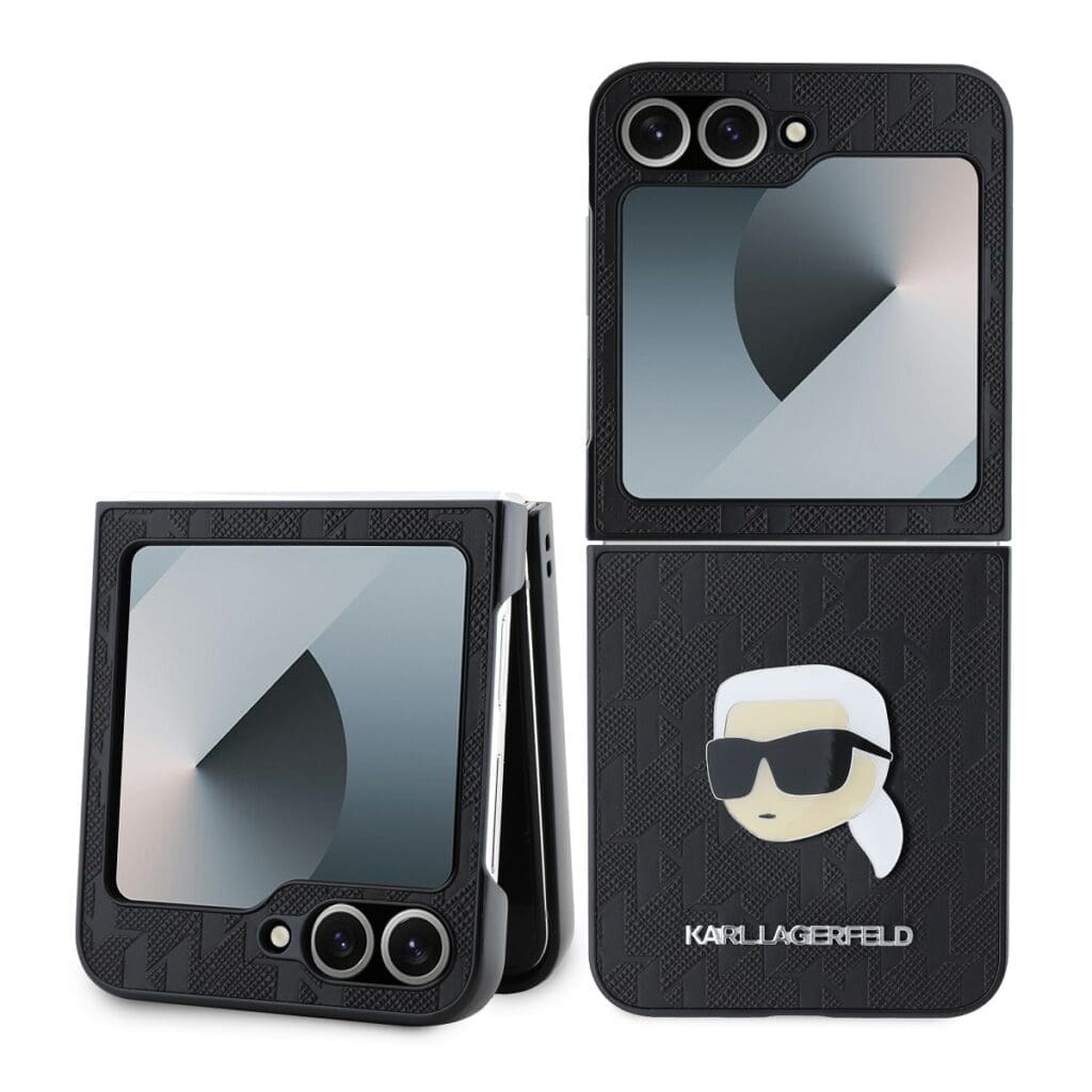 Karl Lagerfeld PU Saffiano Monogram Karl Head Black Samsung Galaxy Z Flip 6 Tok