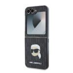 Karl Lagerfeld PU Saffiano Monogram Karl Head Black Samsung Galaxy Z Flip 6 Tok