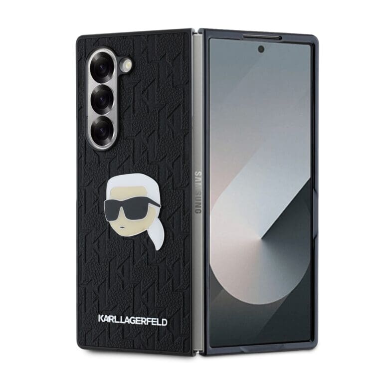 Karl Lagerfeld PU Saffiano Monogram Karl Head Black Samsung Galaxy Z Fold 6 Tok