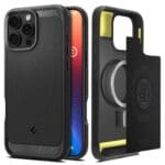 Spigen Rugged Armor Mag MagSafe Matte Black iPhone 16 Pro Tok