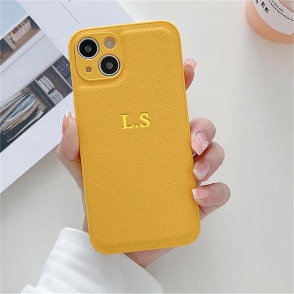 BHcase Camera Leather Monogram Yellow iPhone 15 Pro Tok