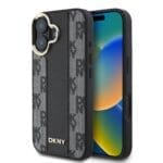 DKNY PU Leather Checkered Pattern MagSafe Black iPhone 16 Plus Tok